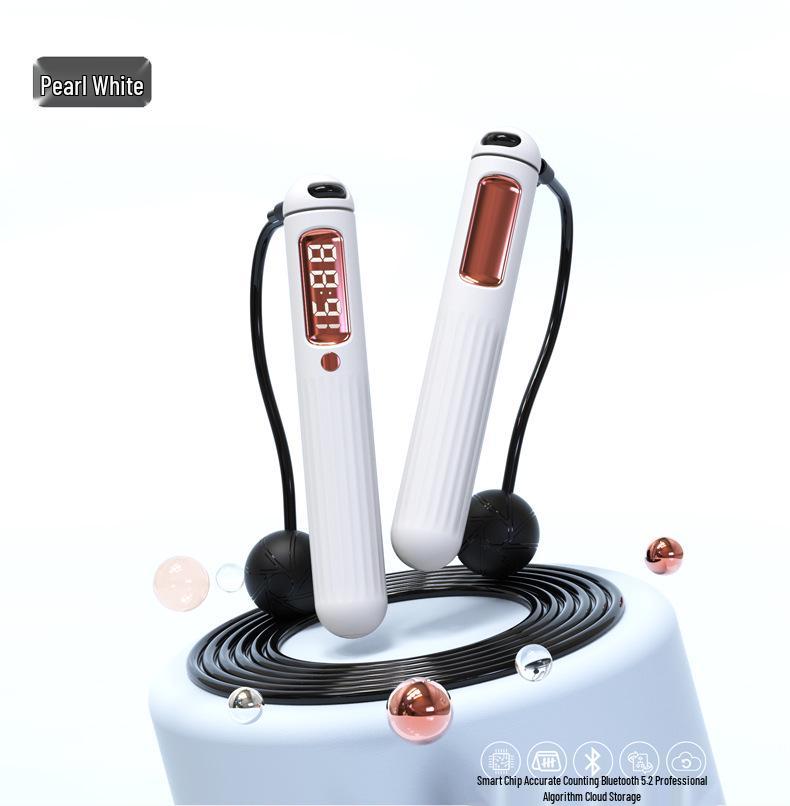 Moyue Bluetooth Jump Rope with Weighted Ball and Counterweights for Fitness and Fat Burning, with Rope Counting Feature.