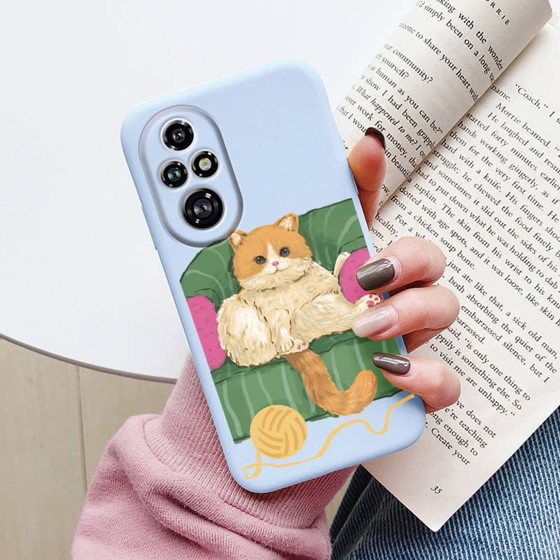 Cartoon Case For Honor 50 70 X7 X7A X7b 90 Lite 90 Smart 400 200 Pro 200 Lite Cute Black Cat Cover Soft Back Shell for Honor 400