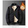 Cotton Jacket Men's Thick, Plus Size Men's Mid To Long, Down Cotton Jacket with Added Fleece and Increased Thickness for Warmth