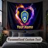Personalisierte Namens-Text-Wandteppich, Leeds United Dekorative Wandbehang, Hintergrund-Wandteppich für Zuhause Schlafzimmer