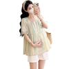 2026 Sommer Batik Stickerei Umstandsmode Zweiteiliges Set: Puppe Shirt + Coole Shorts