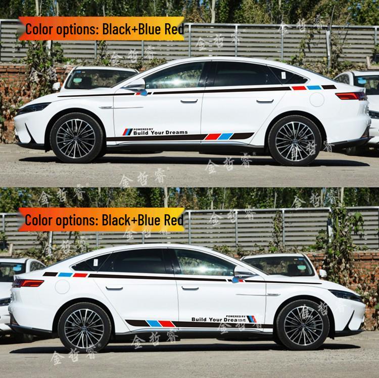 Samolepky na auto BYD Qin PLUS/Song PRO/Han Tang: Barevné pruhy na pas pro ozdobu těla