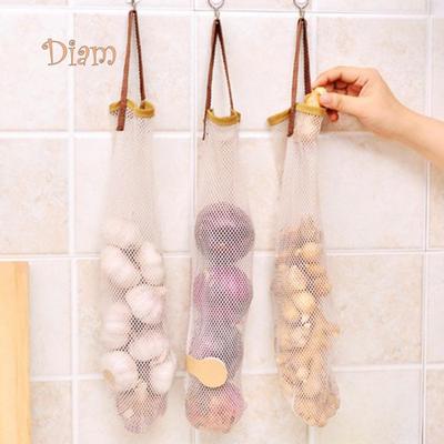BH Reusable Kitchen Fruit Vegetable Hanging Storage Mesh Bag Garlic Onion Organizer Accessories