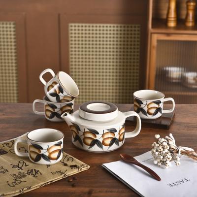 Medieval Hand-Painted Tea Set, Housewarming Wedding Gift, Exquisite Household Ceramic Afternoon Tea Set, Complete Set
