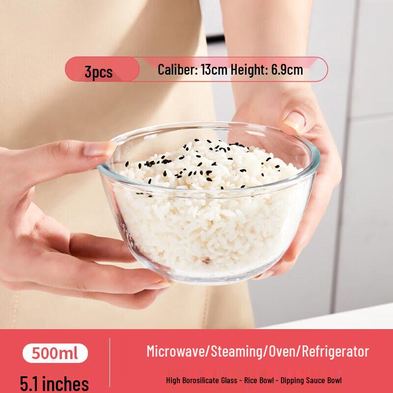 Heat-Resistant Glass Mixing & Soup Bowl