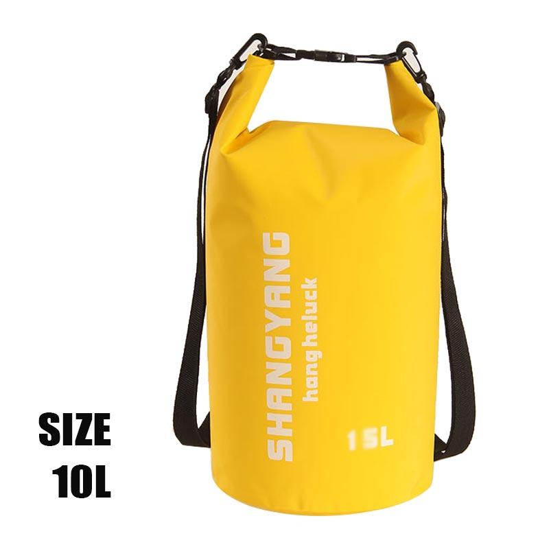 Outdoor PVC Dry Sack Bag Waterproof 10L 20L 30L Motorcycle Bag Shoulder Bag for Diving Swimming Hiking Driving Travel Kits