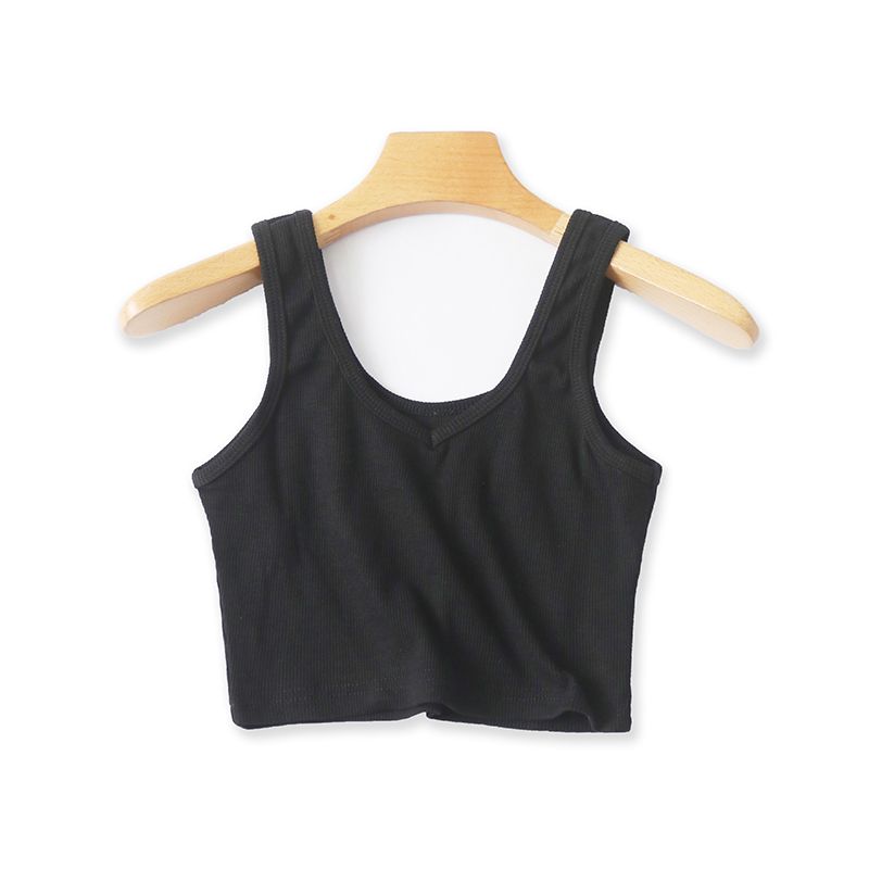 Beauty Back Cotton Slim Fit Pullover Midriff Outfit Export Small Sling