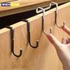304 Stainless Steel Hook Free Punching Double  S-Shape Hook Kitchen Bathroom Cabinet Door Back Type Coat Towel Storage Hanger