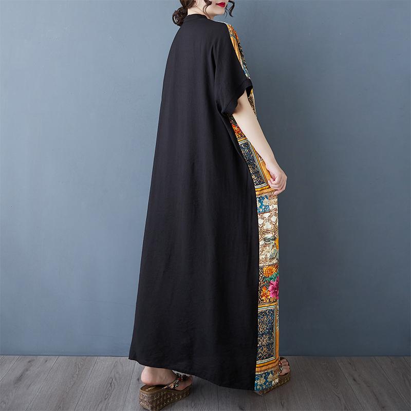 Dimanaf New Women 2025 Plus Size Summer Long Casual Dress Loose Linen Vintage Basic Maxi Dress 9843
