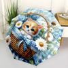 1pc Kitten Basket Automatic Folding Umbrella, 8 Ribs Iron Frame, Suitable for Outdoor Travel and Daily Use yy251120256