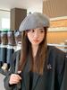 Thickened octagonal hat autumn beret women's winter round face shows small autumn and winter retro newsboy hat tide