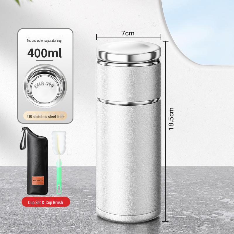 Compact 316 Stainless Steel Tea Infuser Thermos Cup - Portable Water Separation Design for Men and Women, Perfect Gift