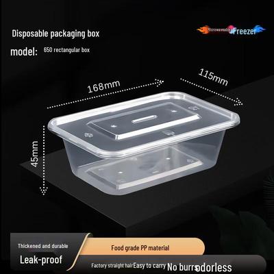 Ji Wang Gu 650ml Rectangular Disposable Food Containers with Lids