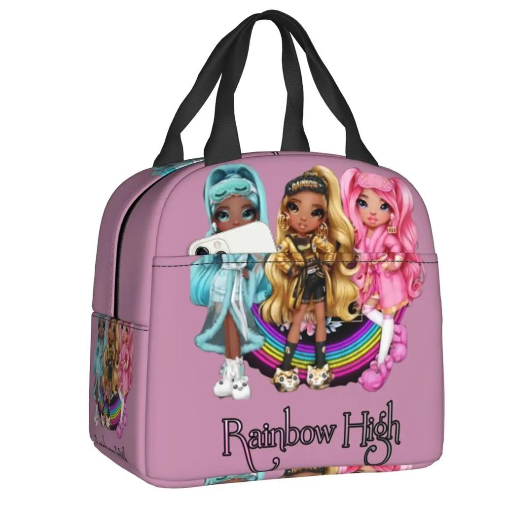 Gepersonaliseerde Custom Rainbow High Lunchtas Heren Dames Koeltas Warm Geïsoleerde Lunchbox voor Student School lunchbag
