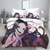 Demon Slayer Kimetsu No Yaiba Kamado Nezuko Anime 100% Polyester Bedding Set Duvet Cover Set Printed Cartoon Home Decor