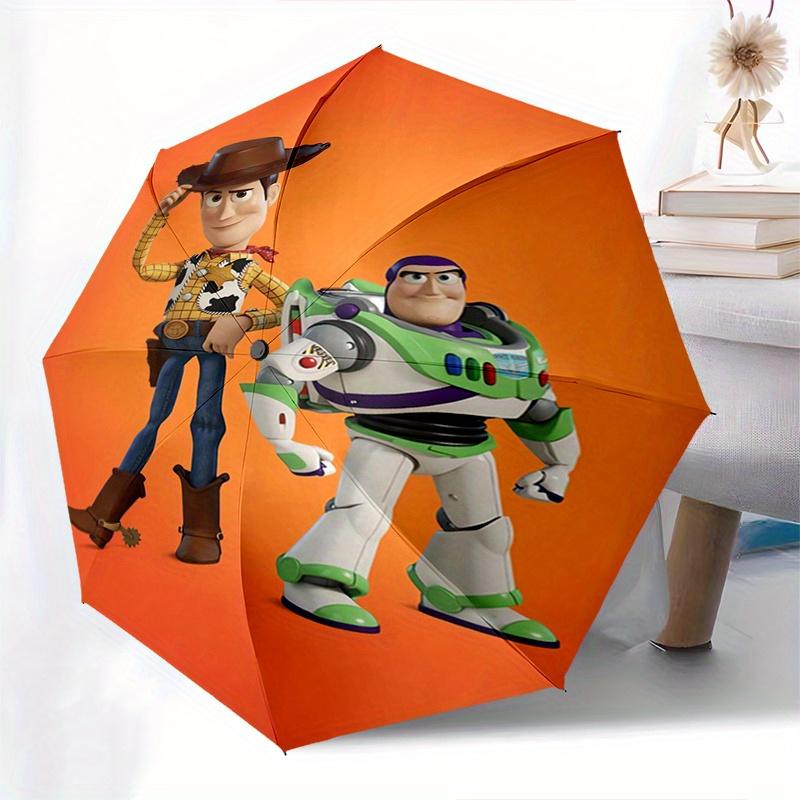 Toy Story,Woody Automatic Folding Umbrella Simple 8 Rib Design, Bright Cartoon Pattern, Durable Iron Frame, Suitable For Travel, Outdoor,
