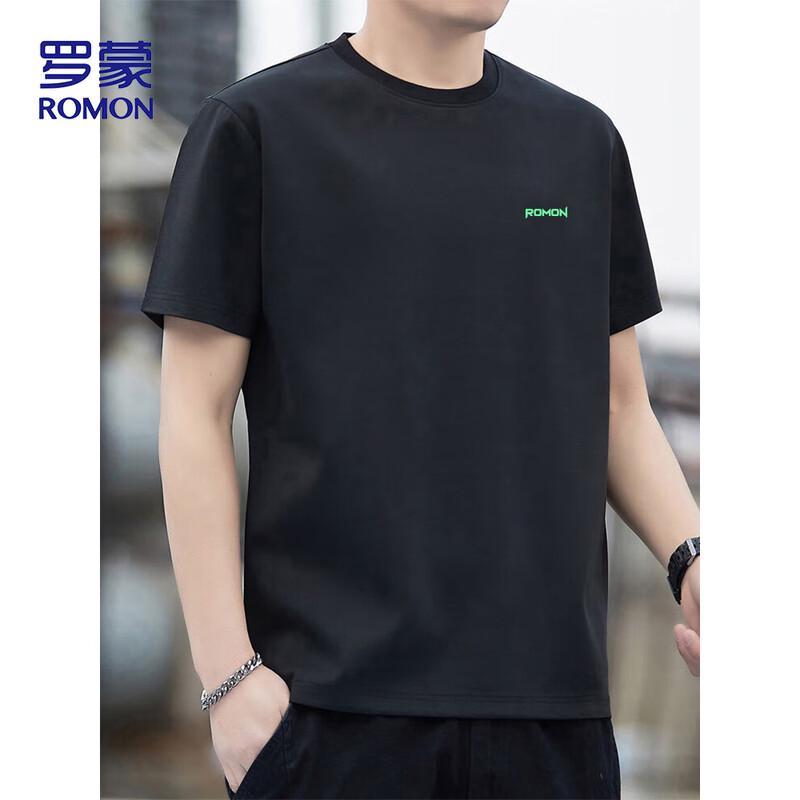 ROMON Men s Lightweight Antibacterial Ice Silk Short Sleeve T-Shirt LP010 XL