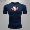 2026 T Shirts for Men Summer Short Sleeve Cartoon Printed Gym Workout Tees Athletic Quick Drying Undershirts Top Tight Fitting Sports