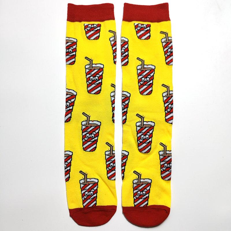 Men Socks Letter Stripe Star Goddess of Liberty Eagle Pattern Couple Socks Gourmet Burger Sandwich Pizza Funny Cotton Socks