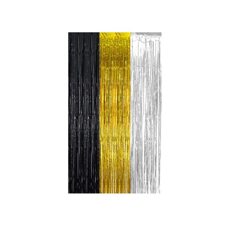 Color-Block Tinsel Curtain 1x2m - Festive Background for Christmas, Halloween, and Birthdays