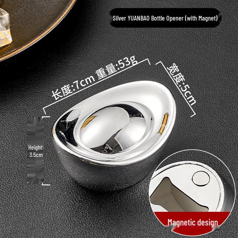 Gold & Silber Magnetischer Goldbarren Flaschenöffner - Simuliertes Goldbarren-Design für Bierflaschen