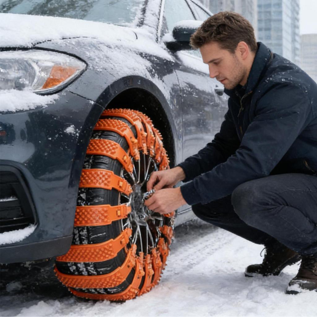 Snow Tire Straps 10 Pieces Adjustable Anti-Skid Car Grips Tire Straps for Snow for Auto Automotive Van Vehicle RV Truck SUV