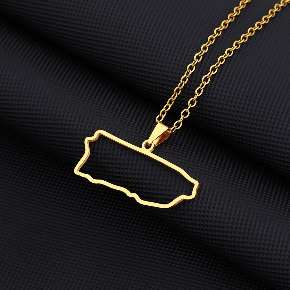 Stainless Steel Puerto Rican Heart Pendant Necklace for Men and Women