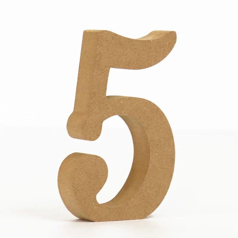 Top Quality 1Pc Wood Color Numbers 0-9 Wooden DIY Arabic Numerals Art Crafts Standing Party Wedding Home Decor