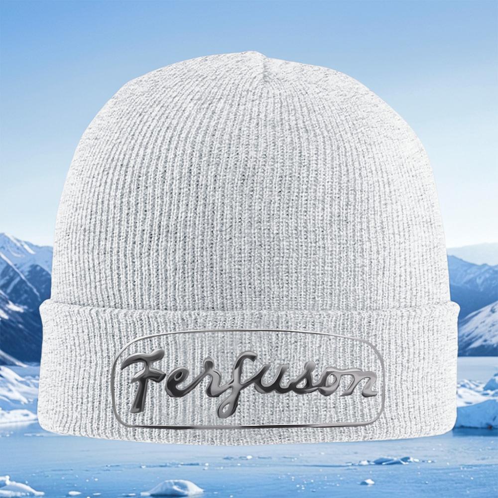 Ferguson stylish metallic logo design Men Women Unisex Knitted Hat Beanie Pullover Cap Winter Thermal Warm Christmas Outdoor Cyc