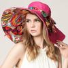 Sonnenhüte für Damen Sommer Großer Strandhut Blumenmuster Breiter Rand Bob Chapeu Panama Feminino