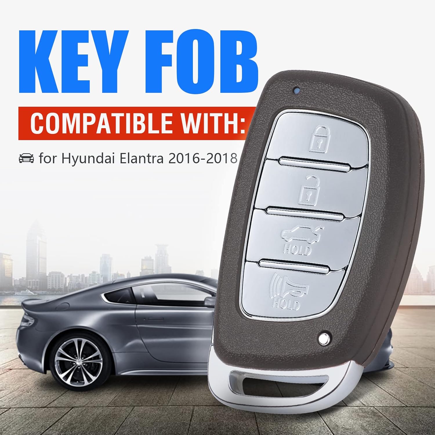 

Car Key Fob Keyless Entry Remote Control Replacement for Hyundai Elantra 2016 2017 2018 434MHz 8A Chip(FCC ID:CQOFD00120 P/N:95440-F2000 95440-F3000)