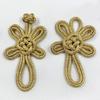 Chinese Traditional Button Sewing Pankou Buttons Sew On for Handcraft Cheongsam Embellishment Golden