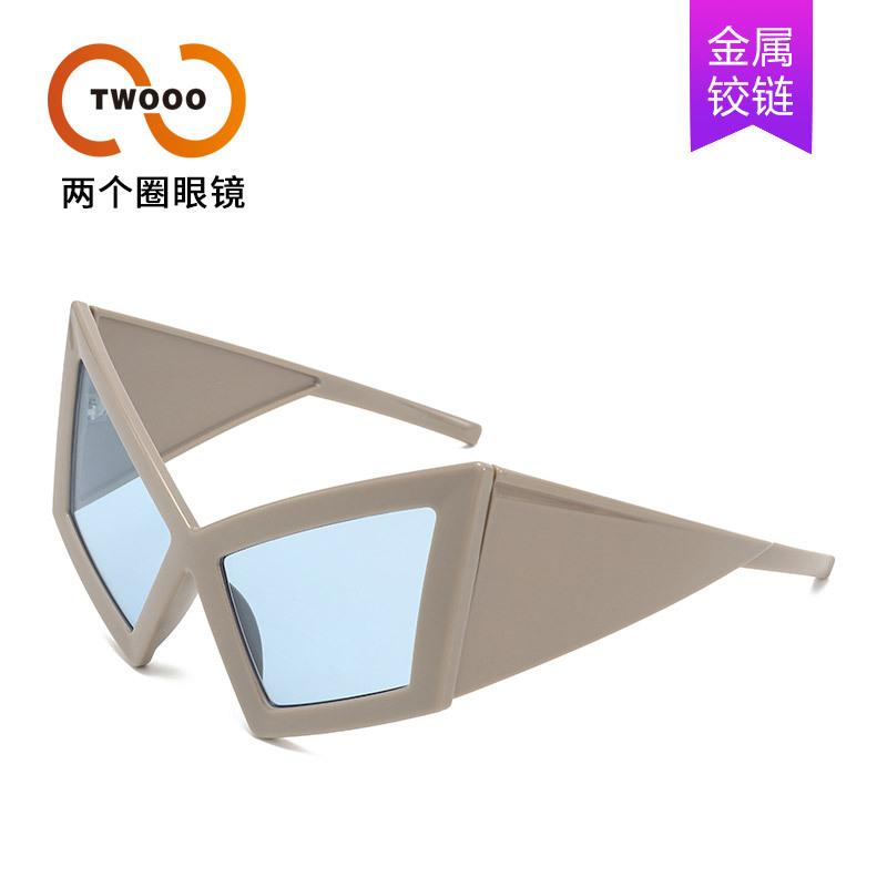 Zwei Kreise, Brille mit Zukunftstechnologie, personalisierte Lokomotiv-Wind-Sonnenbrille mit großem Rahmen, übertriebene moderne Sonnenbrille T1197