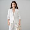 Women's Lace Patchwork Collarless Suit Jacket