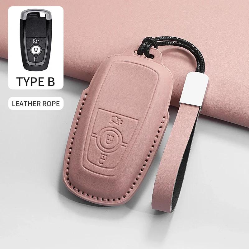 Car Key Case Cover Shell Fob for Ford Ranger Wildtrak Focus Explorer Edge EcoSport C-Max Galaxy Mondeo for Mustang PU Accessory