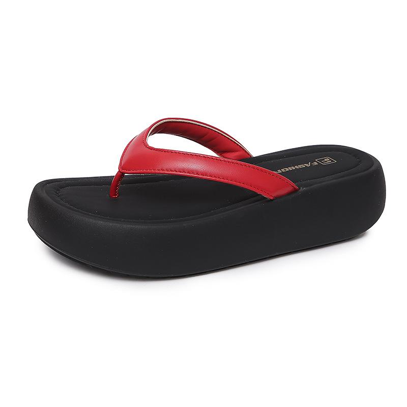 Infradito con suola alta donna stampa leopardata estive antiscivolo nuove casual versatili sandali da spiaggia mare donna
