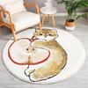 Christmas Cartoon Mat Kids Play Mat Cat Animal Round Carpet Bedroom Mat Living Room Carpet Kitchen Bathroom Anti-Slip Mat