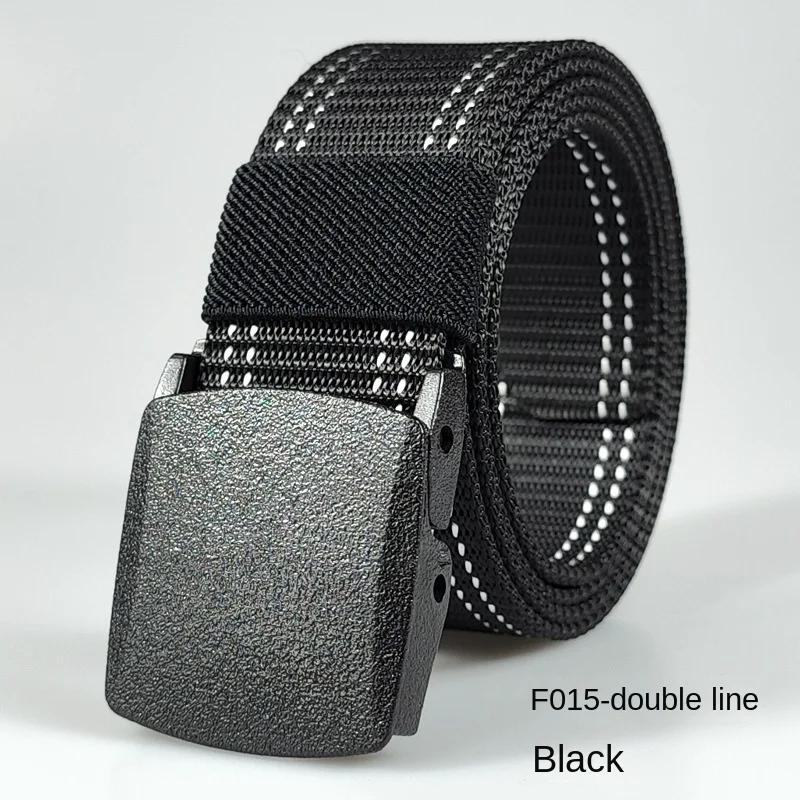 Black Automatic Buckle Nylon  Belt  Waist Canvas Belts Outdoor Strap Travel Sports Belt for Men and Women