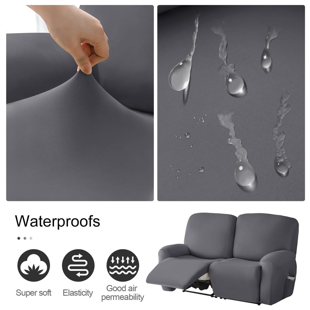 1/2/3/4 Seater Recliner Elastic Sofa Covers Waterproof Stretch Armchair Reclining Sofa Slipcover Relax Chair Covers Adjustable