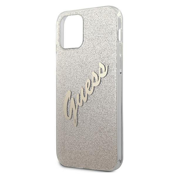 Guess Guhcp12Spcuglsgo Iphone 12 Mini5,4 Złoty/Gold Hardcase Glitter Gradient Script