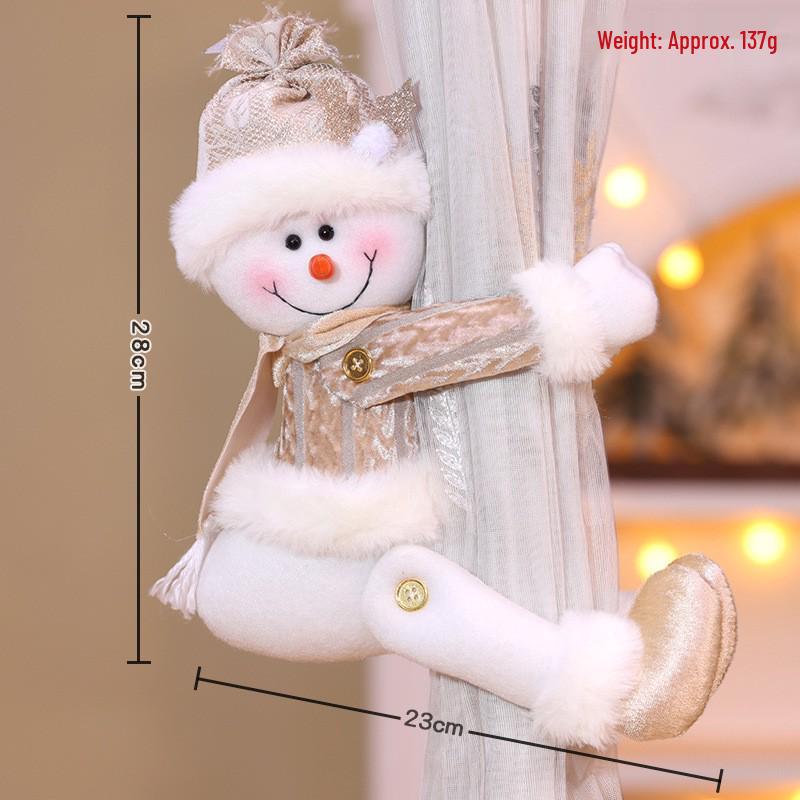 Kreativa julgardinsband: Snögubbe & Gammal Man Tecknade Prydnader