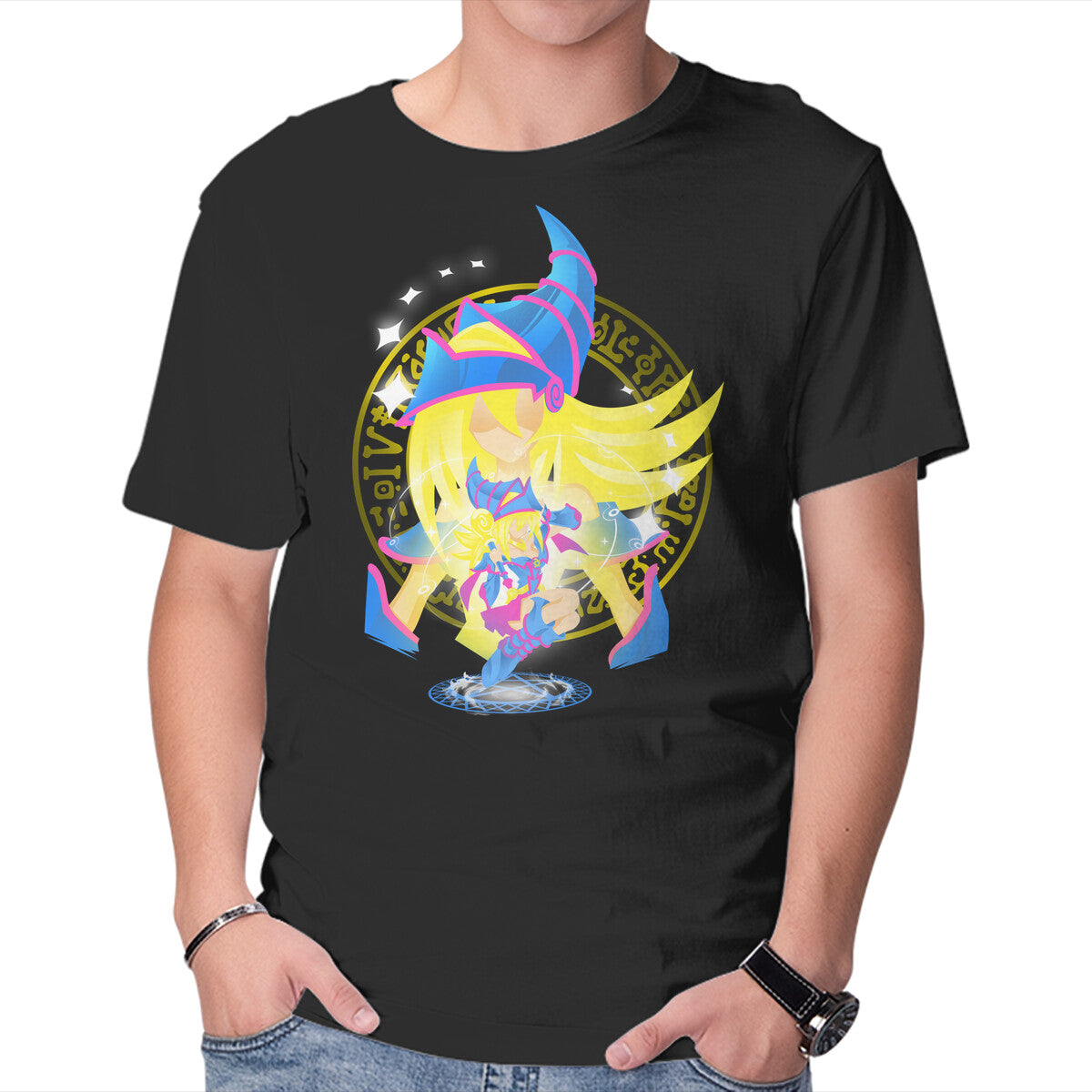 Unisex Crew Neck T-Shirt Magic Of Dark Magician Girl Graphic Short Sleeve Casual Tee S