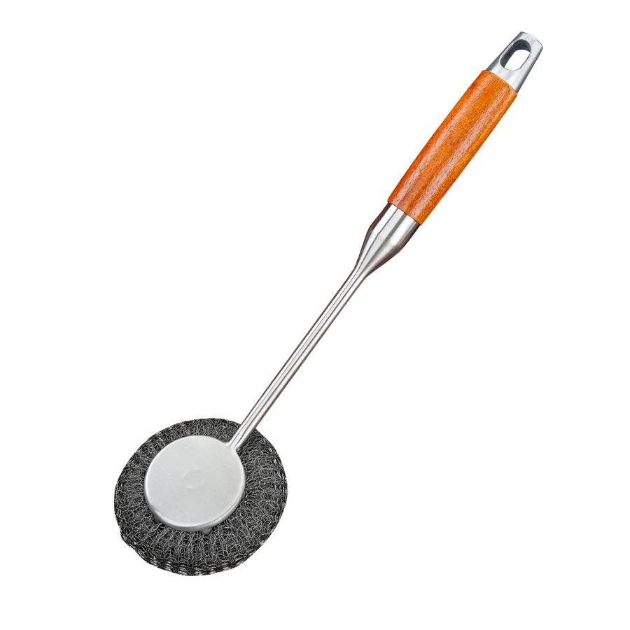 2 Pcs Stainless Steel Pot Brush with Thick Handle, Kitchen Cleaning Brush for Pots and Pans, Stainless Steel Wire Ball Brush