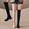 New Women's Suede Over-knee Boots Thick-soled Non-slip Large-size Sleeve Women's Boots Autumn and Winter European and American Rubber-soled Wom