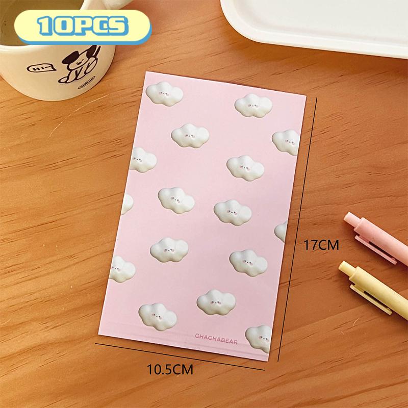 10Pcs Cute Cartoon Design Gift Paper Bag Kawaii Color Girl Paper Bag Snack Bag