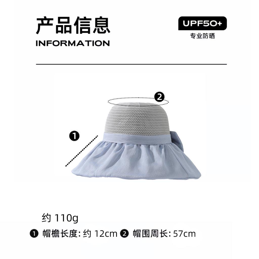 Big eaves anti-ultraviolet colored glue bucket hat women's high-end beach hat summer sun hat show face small spring