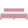 Box Spring Bed with Headboard Pink 200 x 200 cm Velvet