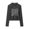 HeyHenry Womens Stand Collar Slim Fit Long Sleeve T-Shirt American Vintage Casual Top