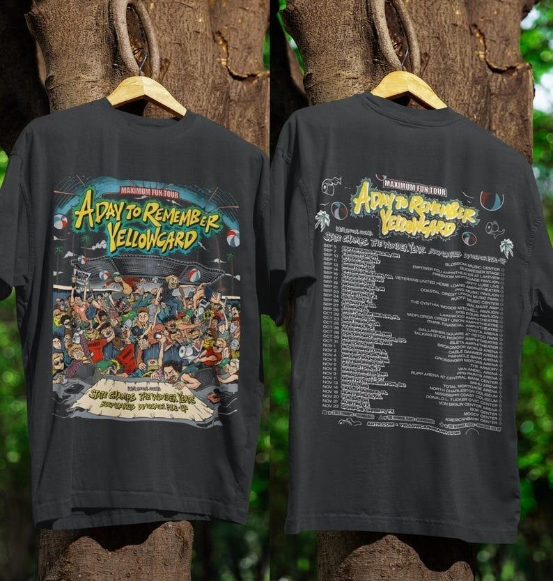 Unisex T-Shirt Yellowcard, Yellowcard T Shirt, Yellowcard Tour 2025 Unisex T-Shirt S