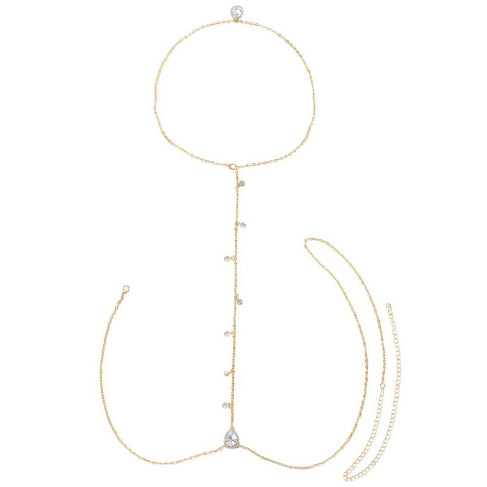 Hanging Neck Style Drop Crystal Body Chain Dress Charm Rhinestone Chest Chain Female Lady Girl